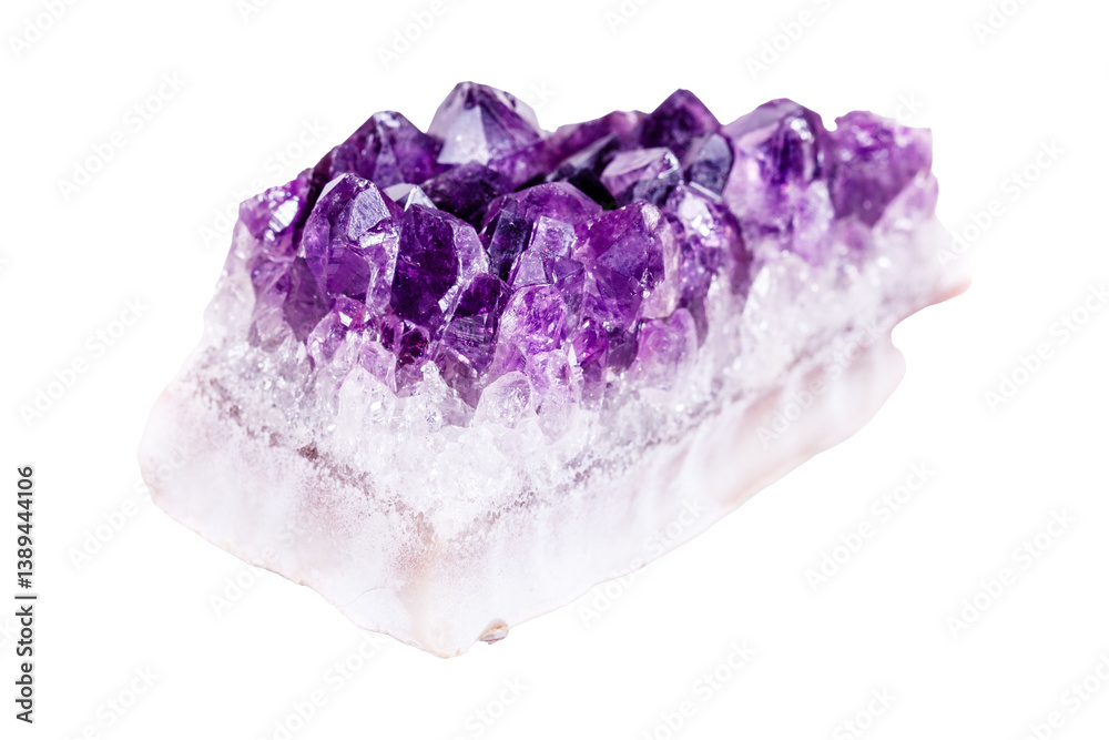 Amethyst mineral stone on a white background close up
