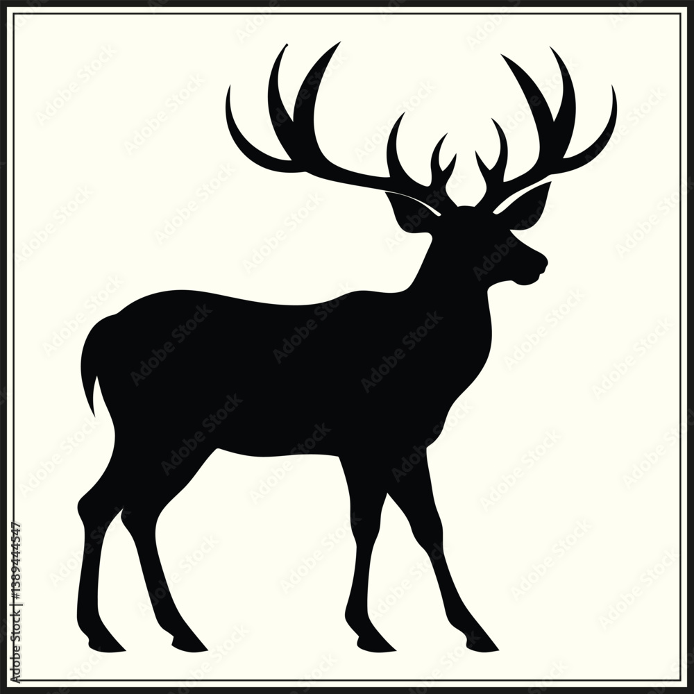 Obraz premium Reindeer Silhouette, Christmas