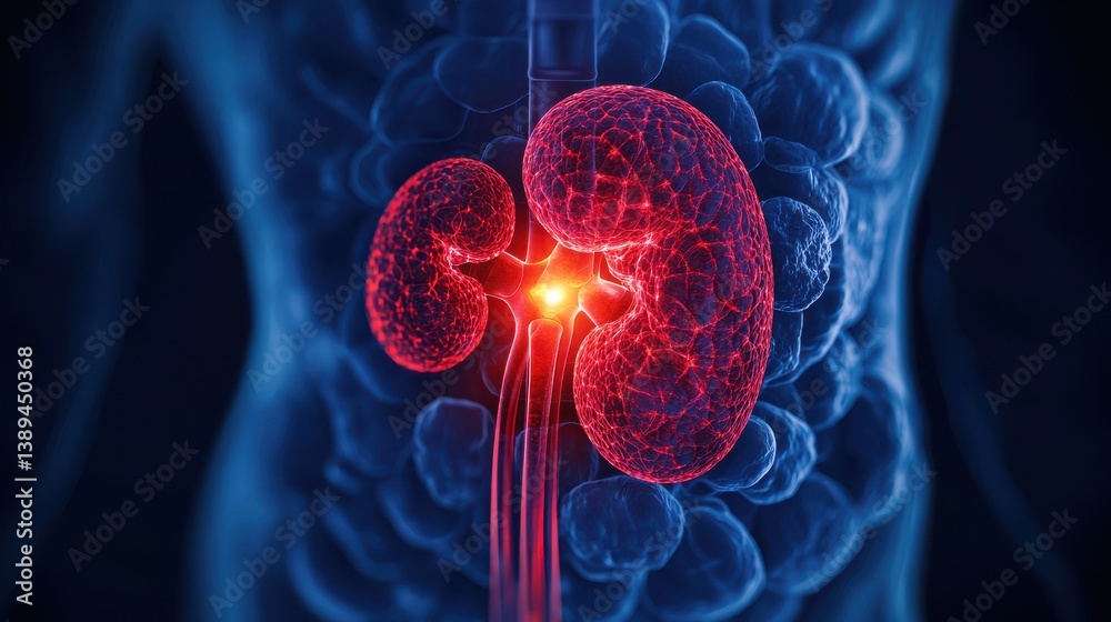 nephrologist concept. Close up of kidney stones treated with a medical laser