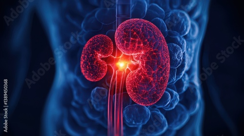 Obraz na płótnie nephrologist concept. Close up of kidney stones treated with a medical laser w salonie