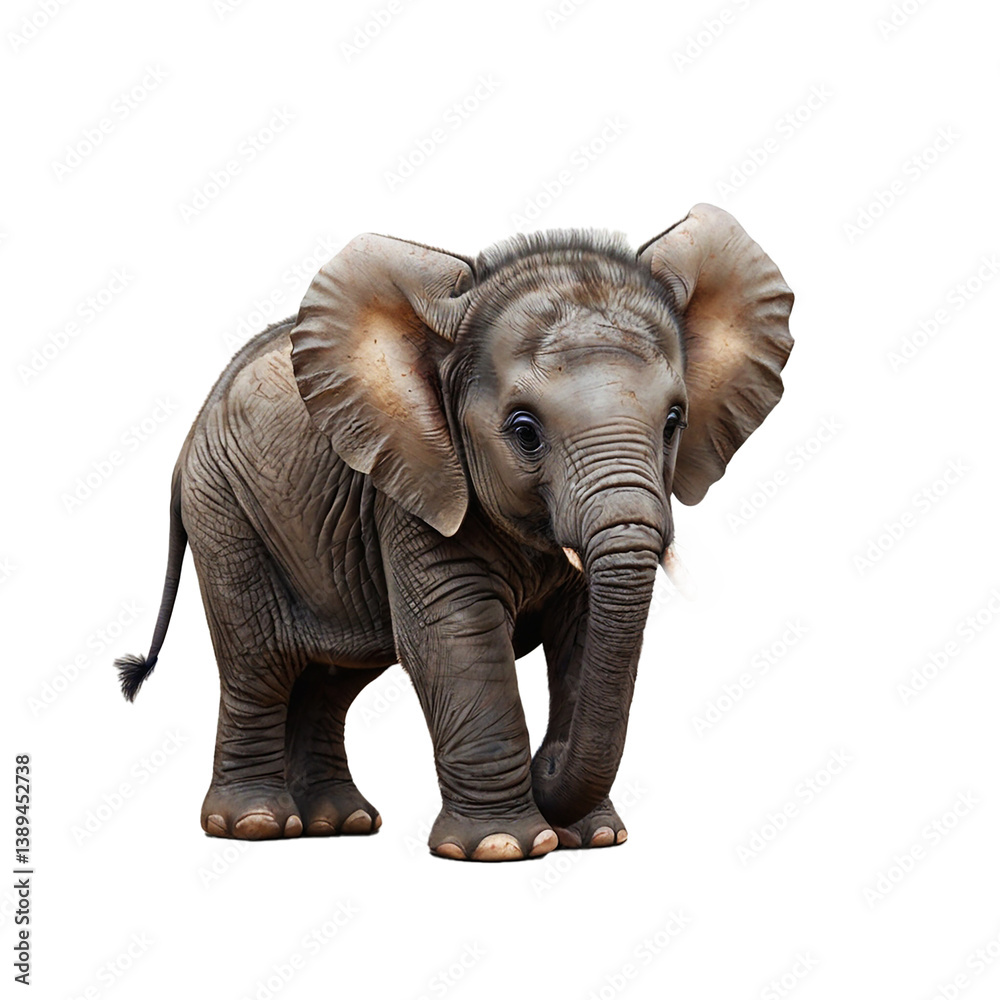 Fototapeta premium baby elephant isolated on white
