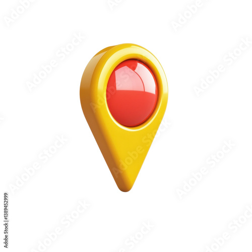 Vibrant yellow location pin with a red center marking an important spot on a digital map for navigation purposes Free Download Vibrant yellow location pin with a red center marking an important spot on a digital map for navigation purposes - GFXLoad