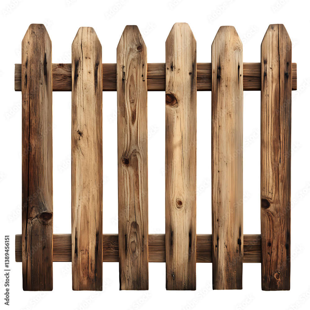 wooden fence isolated on transparent background ,generative ai wooden fence isolated on transparent background ,generative ai