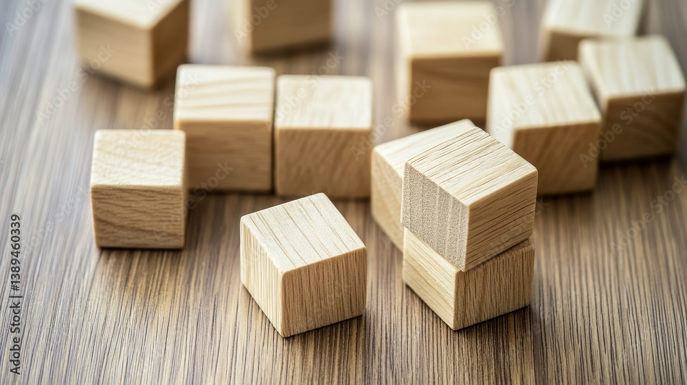 Wooden cube blocks arranged in a clean, minimalist design, symbolizing simplicity and order.
Wooden cube blocks arranged in a clean, minimalist design, symbolizing simplicity and order.