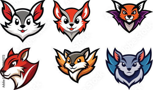 Flying Squirrel head mascot logo design vector