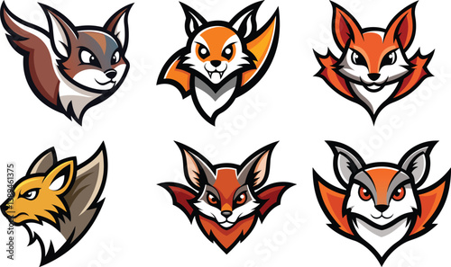 Flying Squirrel head mascot logo design vector