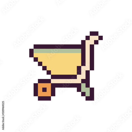 wheelbarrow tool work pixel art