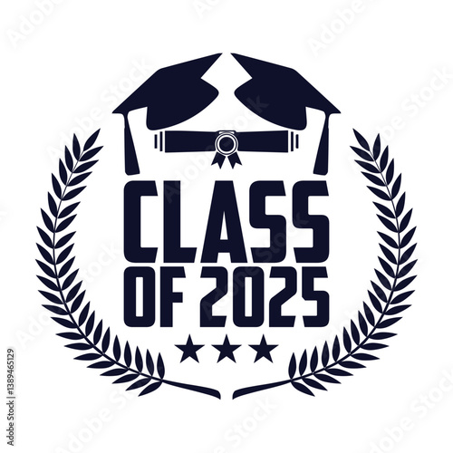 Class of 2025 typography design vector. Text for design, congratulation event, T-shirt, party, high school or college graduate. Editable class of 2025 typography design