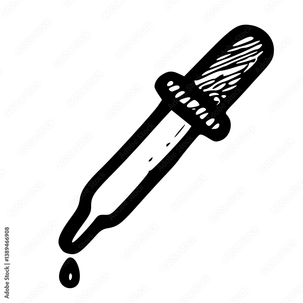 Hand-Drawn Dropper Illustration Hand-Drawn Dropper Illustration