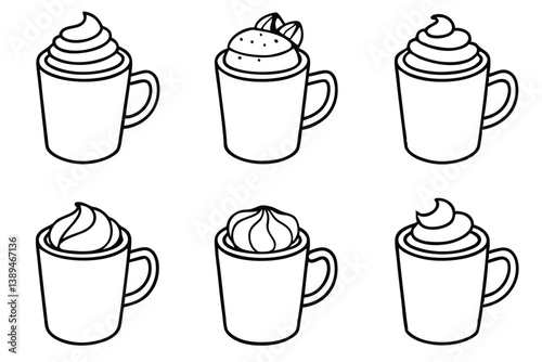 Hot Chocolate Line Art Detailed Design for Cozy Artwork  