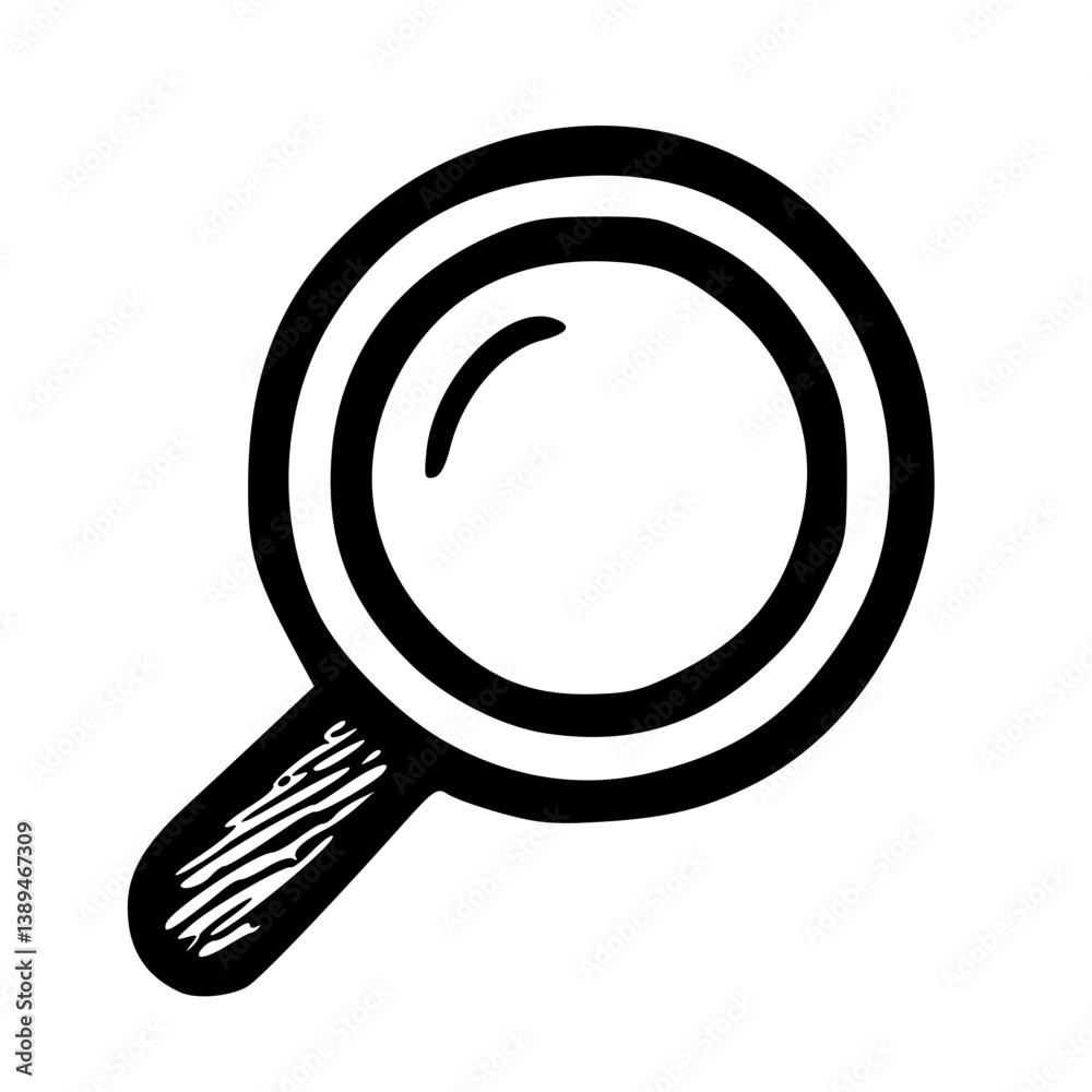 Hand-Drawn Magnifying Glass Illustration Hand-Drawn Magnifying Glass Illustration