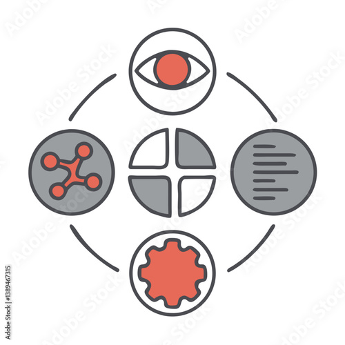 Icon representing cultural awareness and interconnected concepts  