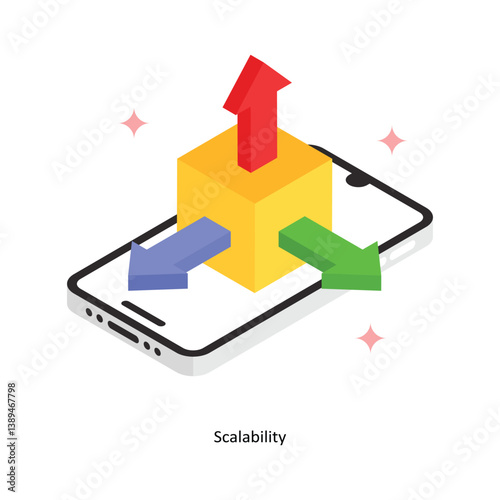 Scalability Concept isometric Style Illustrations. Eps 10 File 