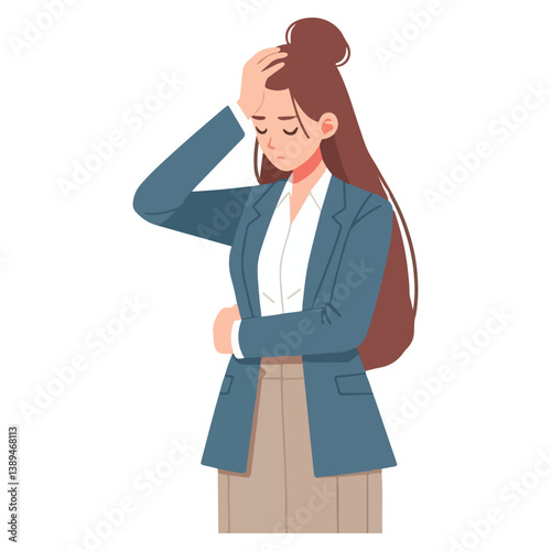 vector of a businessman stressed at work