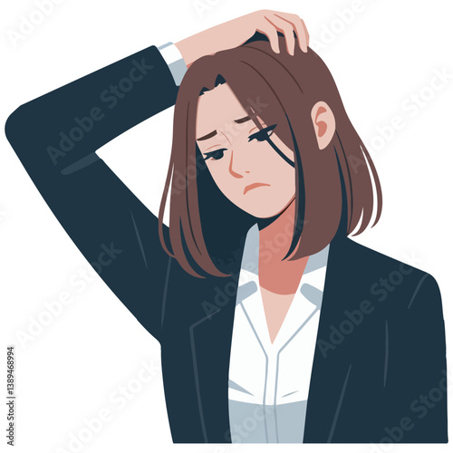 vector of a businessman stressed at work