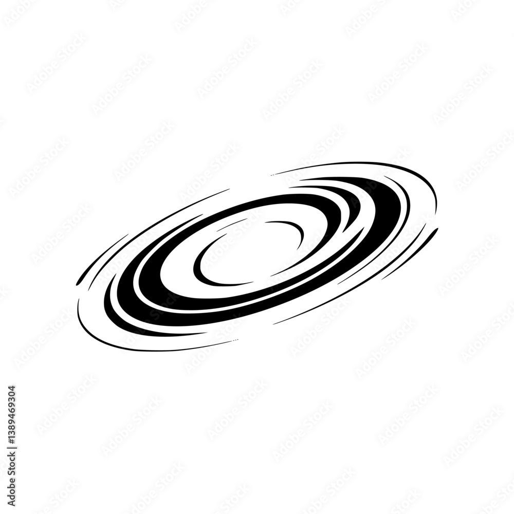 Abstract Swirl Vortex - Black and White Graphic Element