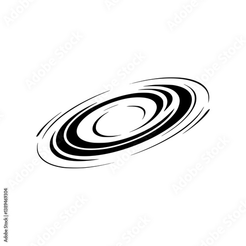 Obraz na płótnie Abstract Swirl Vortex - Black and White Graphic Element w salonie