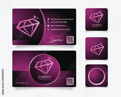 diamond jewelry logo business card	
