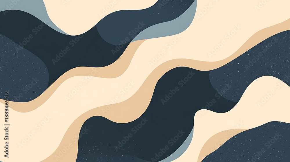 Obraz premium Abstract wavy beige and blue background. (1)