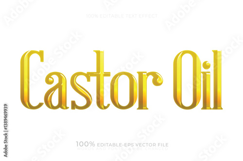castor oil text illustration editable creative text effect