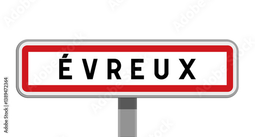 Panneau sur poteau d'Évreux, Eure, Normandie