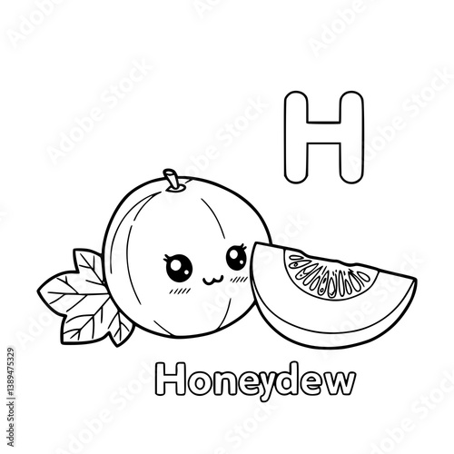 Drawing Honewdraw illustration with Letter for coloring book kids