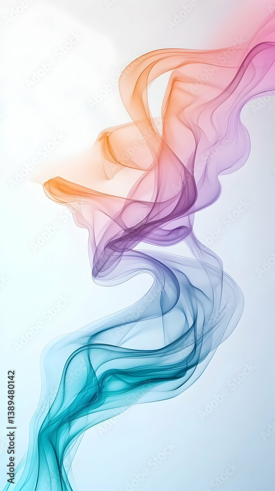Abstract Colorful Flowing Swirls on Soft Background Abstract Colorful Flowing Swirls on Soft Background