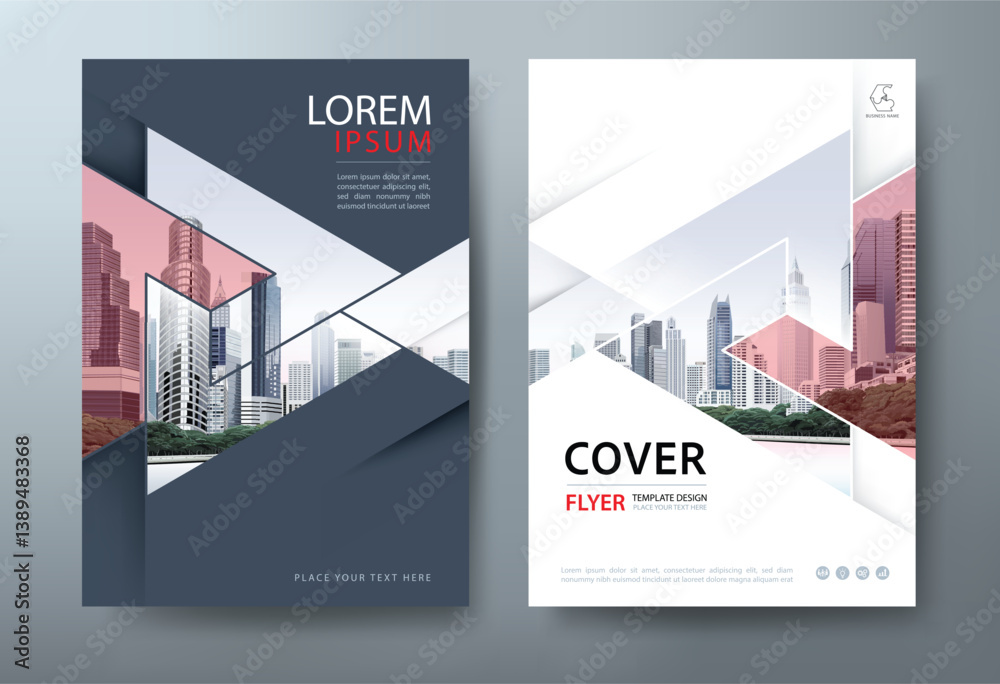 Naklejka premium Annual report brochure flyer design, Leaflet presentation, book cover templates, layout in A4 size