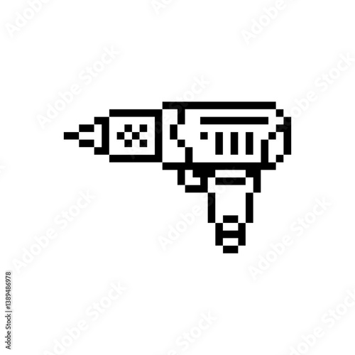 nail gun tool pixel art