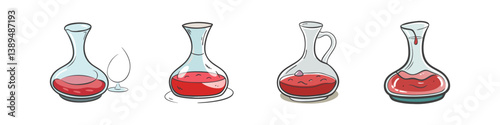 decanter with red wine icon, decanter with red wine vector illustration-simple illustration of decanter with red wine, perfect for decanter with red wine logos and icons