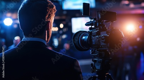 Journalist Preparing for Breaking News Broadcast