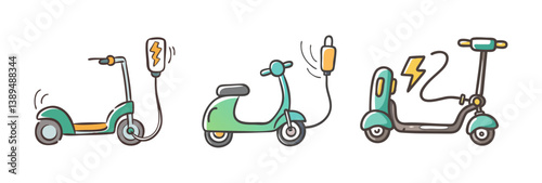 electric scooter charge icon, electric scooter charge vector illustration-simple illustration of electric scooter charge, perfect for electric scooter charge logos and icons