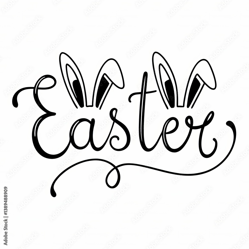 Obraz premium Love's calligraphy sign expresses Easter day text in a design filled with heart and passion