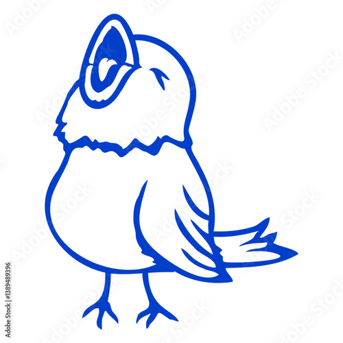 Budgerigar songbird sparrow bird chirping sweetly Isolated Vector Graphic Design Illustration
