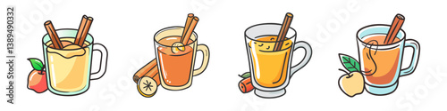hot cider with cinnamon icon, hot cider with cinnamon vector illustration-simple illustration of hot cider with cinnamon, perfect for hot cider with cinnamon logos and icons