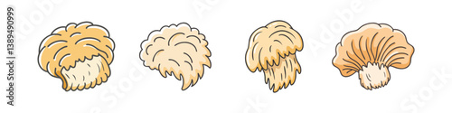 lion s mane mushroom icon, lion s mane mushroom vector illustration-simple illustration of lion s mane mushroom, perfect for lion s mane mushroom logos and icons
