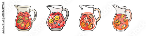 sangria pitcher icon, sangria pitcher vector illustration-simple illustration of sangria pitcher, perfect for sangria pitcher logos and icons