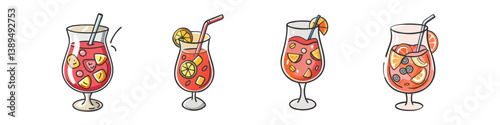 sangria glass icon, sangria glass vector illustration-simple illustration of sangria glass, perfect for sangria glass logos and icons