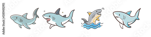 shark icon, shark vector illustration-simple illustration of shark, perfect for shark logos and icons