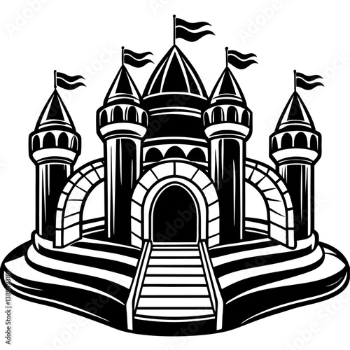 bouncy castle black color vector 