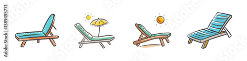 sun lounger icon, sun lounger vector illustration-simple illustration of sun lounger, perfect for sun lounger logos and icons