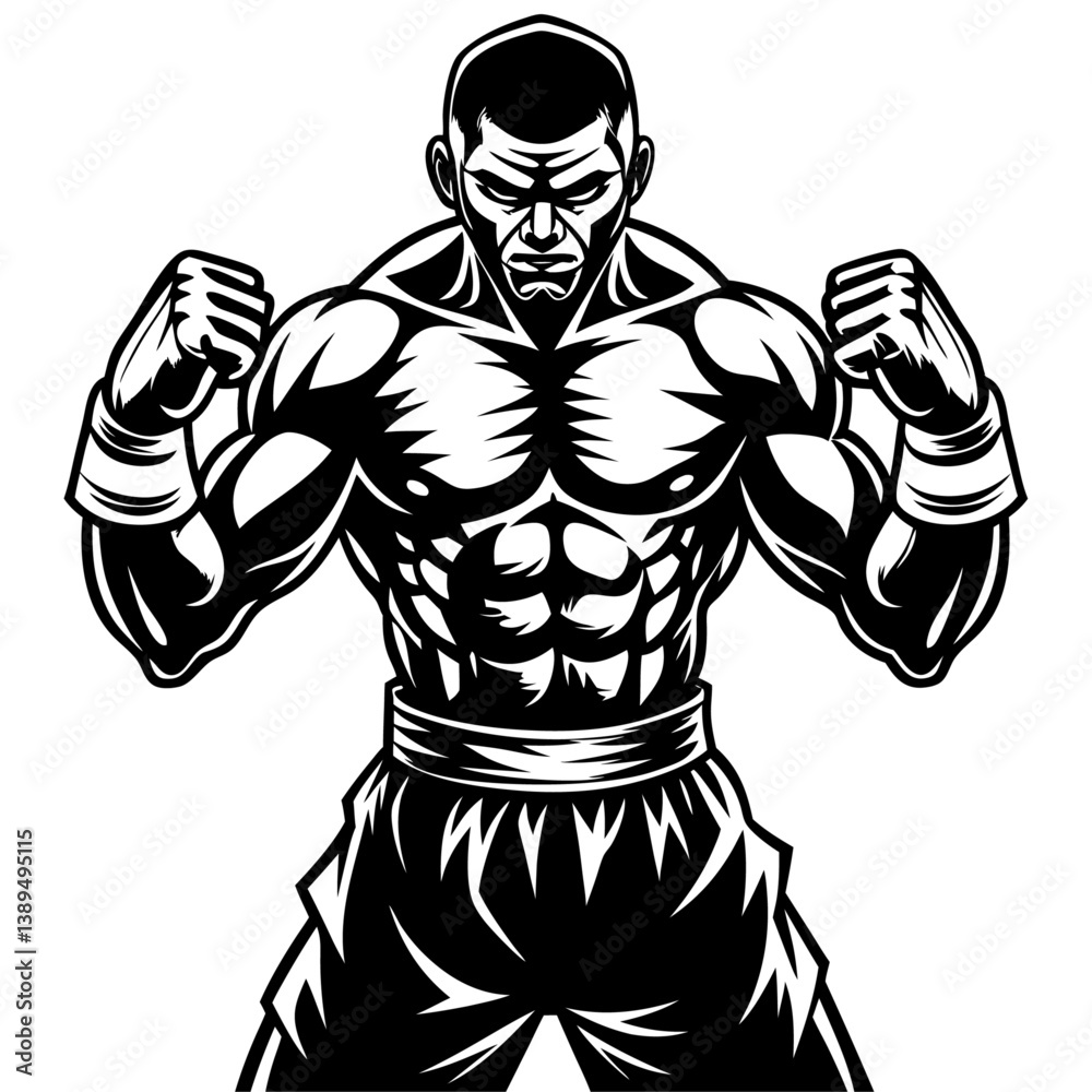 Fototapeta premium boxer black color vector 