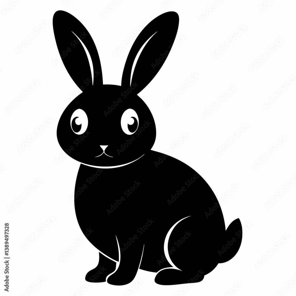 Fototapeta premium bunny silhouette black color