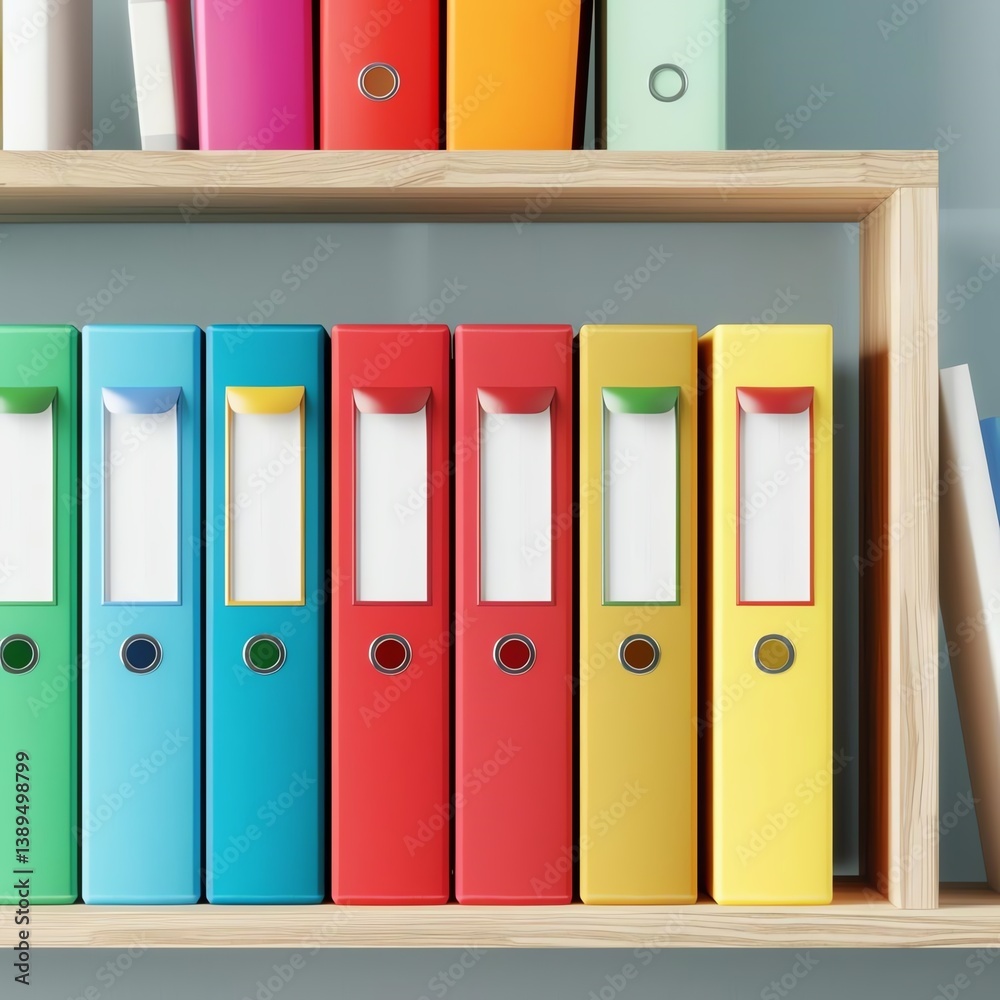 A bookshelf with binders labeled Security and Advisor Notes A bookshelf with binders labeled Security and Advisor Notes