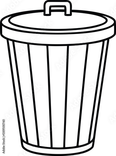 Trash can icon, Dustbin symbol silhouette vector