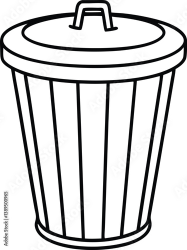 Trash can icon, Dustbin symbol silhouette vector