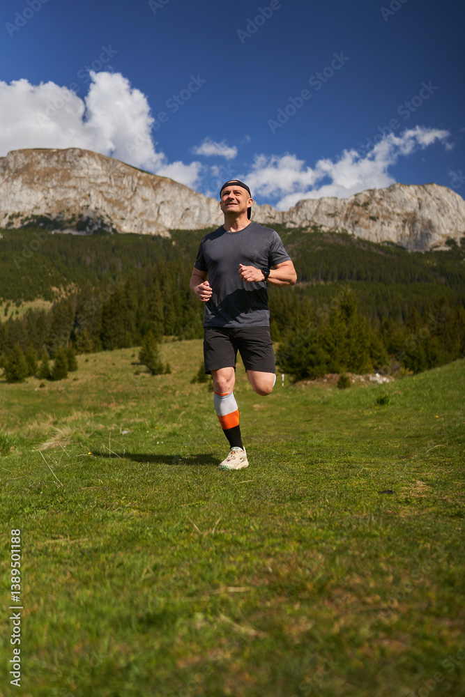 Man trail running in the mountains........4o..
