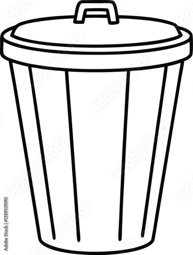 Trash can icon, Dustbin symbol silhouette vector