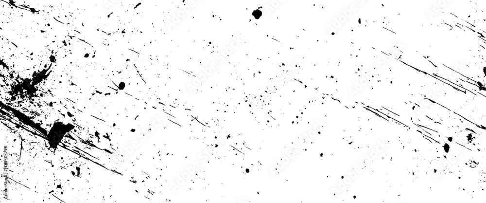 Vector texture grain abstract artistic paint splatter texture overlay background.