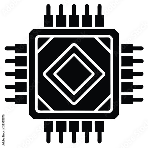 Retro electronic circuit board vector illustration, digital display technology